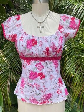vintage studio y floral milkmaid top